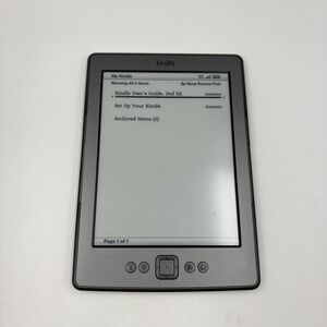 Amazon Kindle D01100 6in E-Reader 2GB Gray Wi-Fi E Ink Bundle W/ Case Charger